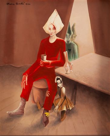 Mara Rucki : 'Acrobat in red' ('Saltimbanque en rouge'), 1944