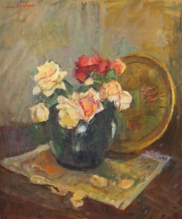 Martha Simkins : Yellow Roses Still Life