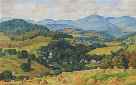 Luigi Lucioni : View of Pawlet, Vermont, 1935