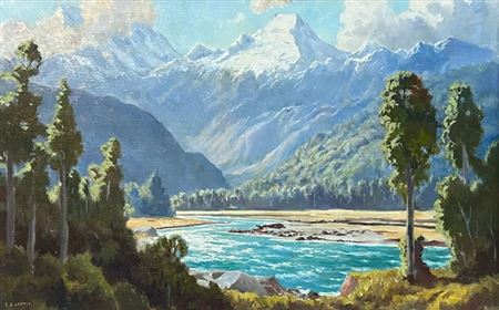 Edward B Lattey : Mount La Perouse from Fox Flats