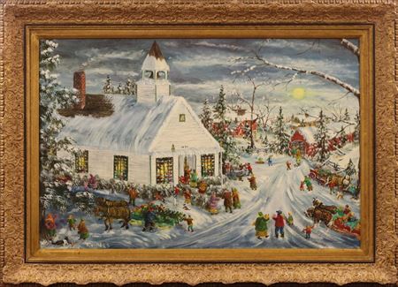 Gerald Nees : Country Church in the Winter Time