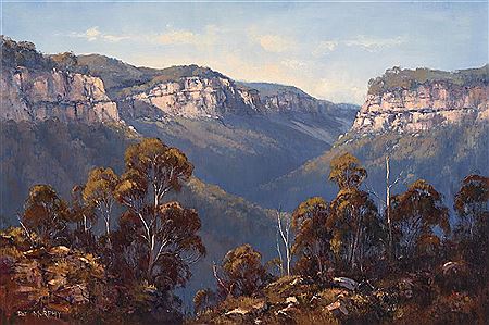 Pat (Patricia) Murphy : Sunlit Cliff Faces, Majestic Jamieson Valley, Blue Mountains