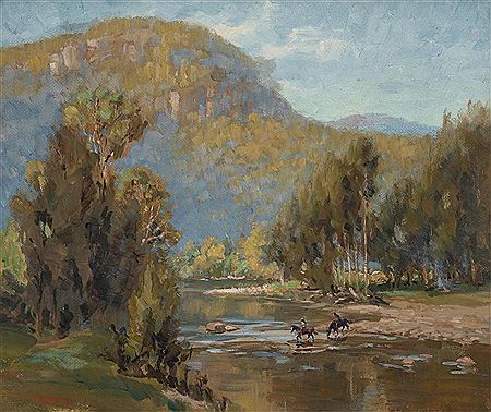 Henry Edgecombe : Riders Crossing a River