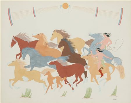 Harrison (Haskay Yahne Yah) Begay : 'Old Time Navajo Wild Horse Round-Up'