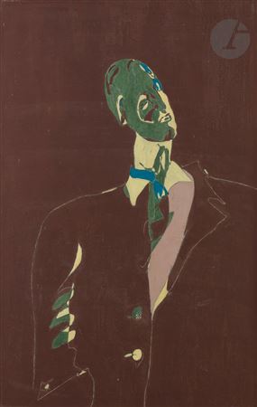 Pierre (Baron) Courtens : Man with blue scarf