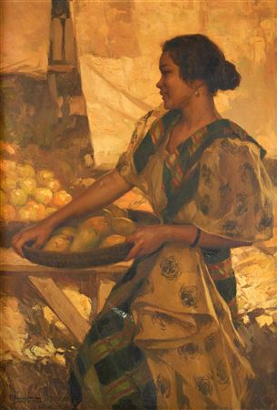 Fernando Cueto Amorsolo : Maiden with Fruit