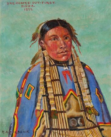 Elbridge Ayer Burbank : She-Comes-Out-First Sioux