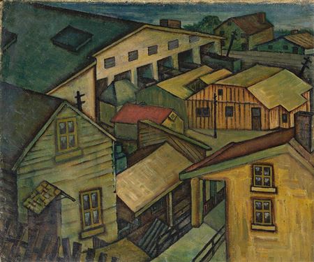 Albert Pels : Untitled, (Houses and Railyard)