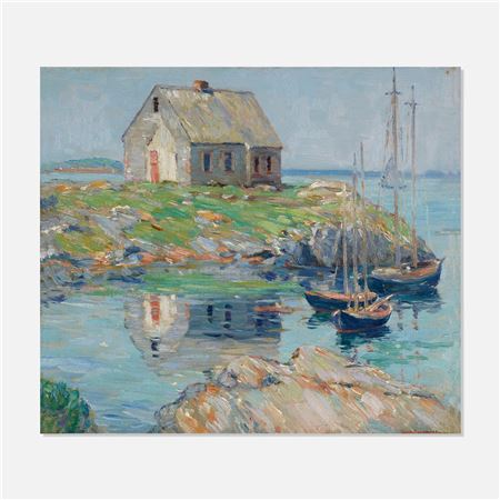 Ivan Summers : Harbor Scene with a House