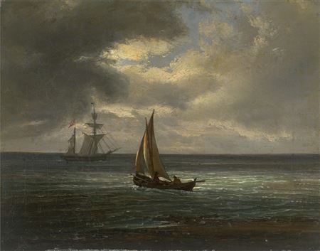 Frederik Michael Fabritius Tengnagel : ”Marine bei Mondlicht (”Seascape by Moonlight”)