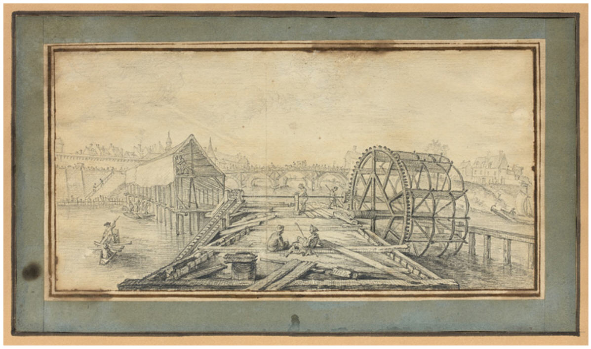 Aignan-Thomas Desfriches : Vue des travaux du pont d’Orléans