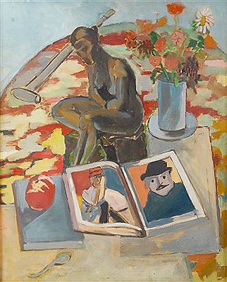 Valentin Popa : 'Still Life with Statuette'