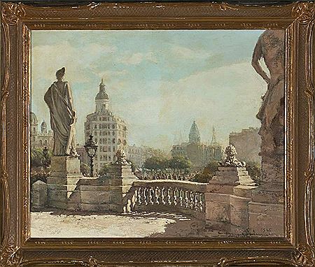 Francisco Camps Dalmases : View of Plaça Catalunya, Barcelona