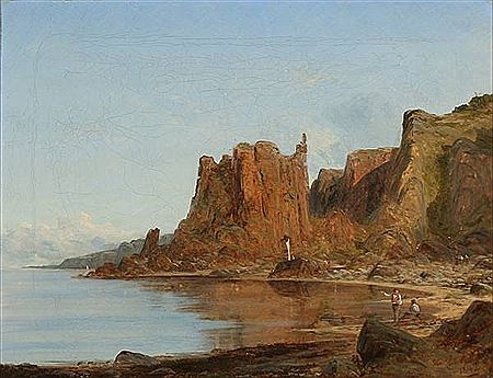 Thorvald Christian Benjamin Moller : View from The Sanctuary Rocks at Bornholm