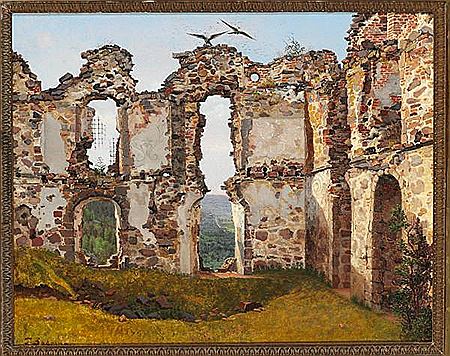 Frederik Hansen Sodring : The ruins of Brahehus at Jönköping in Sweden