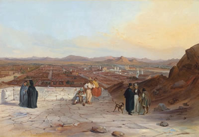 Johann Moritz Rugendas : Santiago from the hill of Santa Lucia, looking west