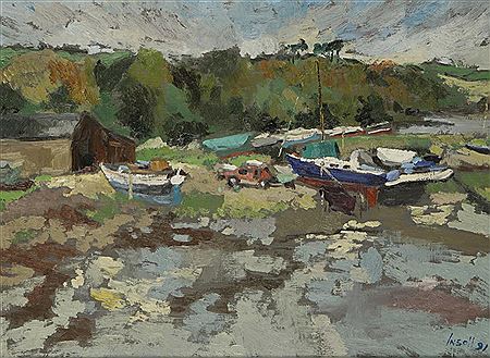 Christopher Insoll : Boats on bar with car