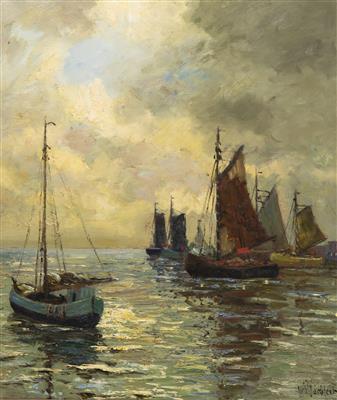 Wilhelm Mosblech : Boats at Sea