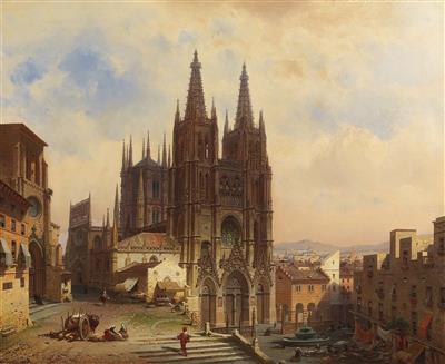 Friedrich Eibner : A view of Burgos Cathedral