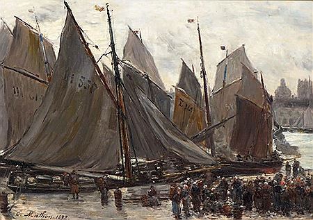 Emile Louis Mathon : Retour des barques