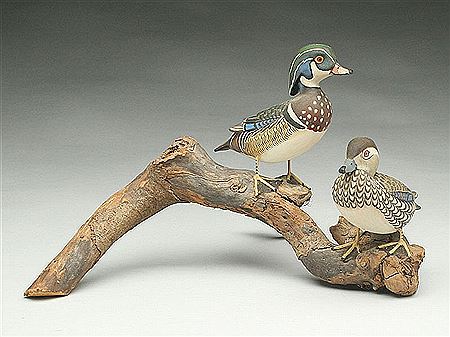 James Lapham : Pair of 1/3 size standing wood ducks