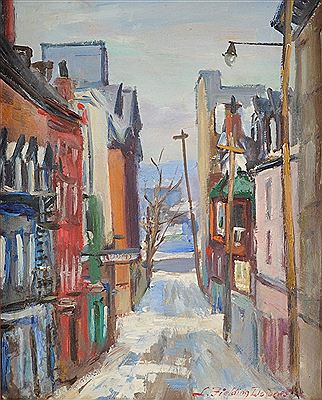 Lionel Fielding Downes : 'Street scene, Quebec'