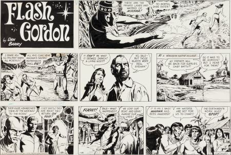 Dan Barry : Dan Barry Flash Gordon Sunday Comic Strip Original Art Consecutive Group of 12 (King Features Syndicate, 1972)