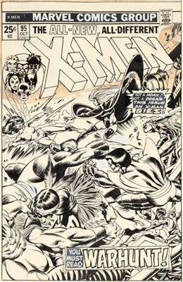 Gil Kane : Gil Kane and Dave Cockrum X-Men #95 Cover Original Art (Marvel, 1975)