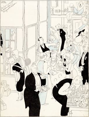 Gluyas Williams : Gluyas Williams New Yorker Magazine Comic Strip Illustration Original Art (New Yorker, c. 1940)