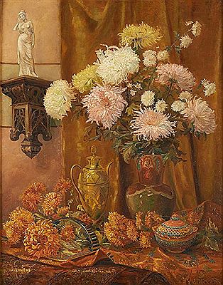 Paula Evrard : Composition florale dans un intérieur