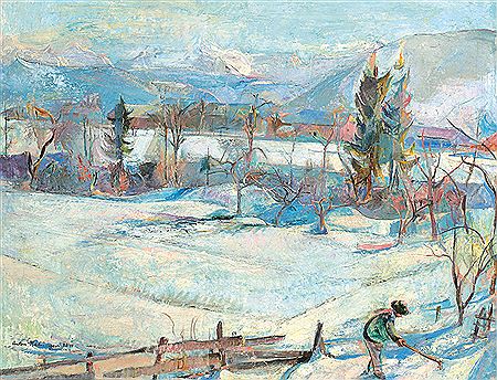 Anton Mahringer : Snow landscape in Labientschach, 1938-40