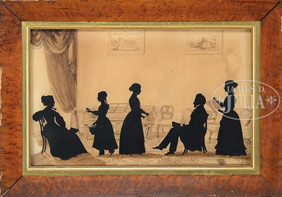 Auguste Edouart : DOCTOR JOHN CLARKE FAMILY SILHOUETTE PORTRAIT