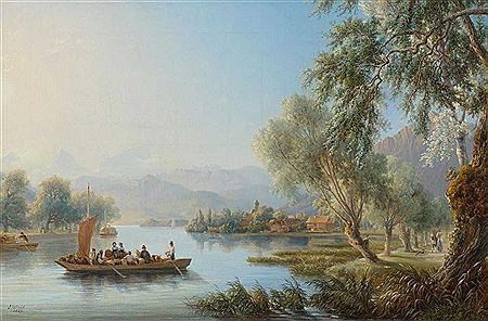 Johann Jacob Ulrich : View of Lake Thun. 1837