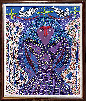 Levoy Exil : 'Figure with Doves', 1988