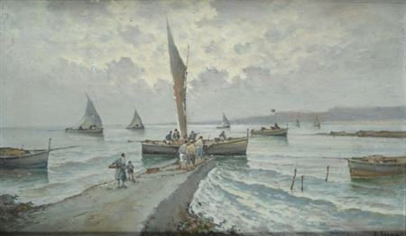 Radames Scoppa : Marina with fishermen