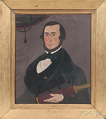 George G Hartwell : Portrait of a Sea Captain, Reportedly Rufus S. Fales, Esq. (1812-1858)