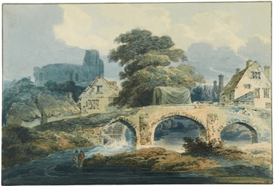 Paul Sandby Munn : BRECON BRIDGE WITH THE CASTLE BEYOND