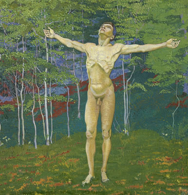 Victor Surbek : MÄNNLICHER AKT IM WALD, 1907