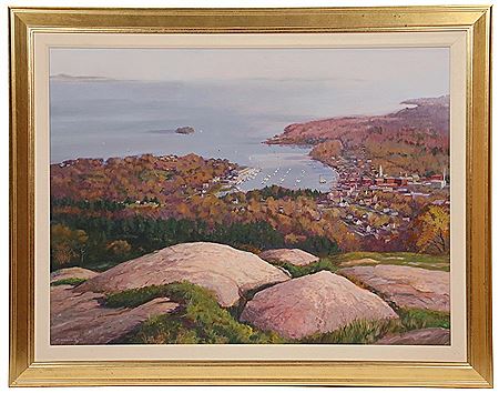 Frederick Kubitz : 'Autumn Atop Mt. Battie, Camden, Maine