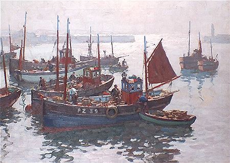 Gyrth Russell : Penzance crabbers peparing to sail