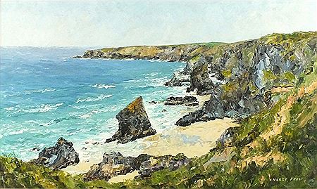 Harry Prest : 'Bedruthan Steps' - on the North Cornwall Coast