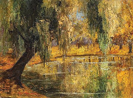 Eugenia Filotti-Atanasiu : Willows on the lake