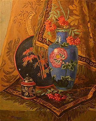 Piotr Suponin : Still life with the black tray