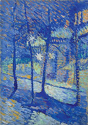 Louis Hayet : Paysage nocturne, 1888-89