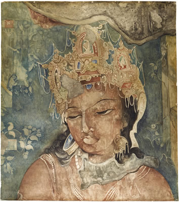 Sarkis Katchadourian : Bodhisattva Padmapani (Avalokiteshvara), Ajanta, Cave 1, 5th-6th century, (1937-9)