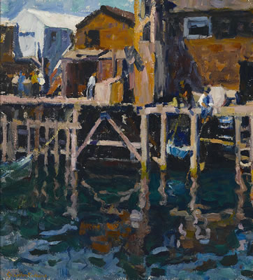 E Charlton Fortune : Wharf, Monterey, circa 1915