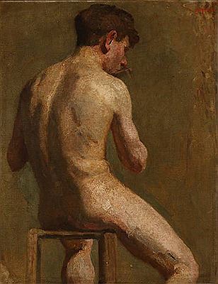 Hans Hendrik Henningsen : A study of a naked male model.