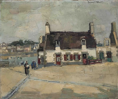 Maurice Ferdinand Perrot : Maison de pêcheur en Bretagne