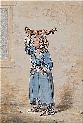 James Gillray : A street seller carrying a basket on her head