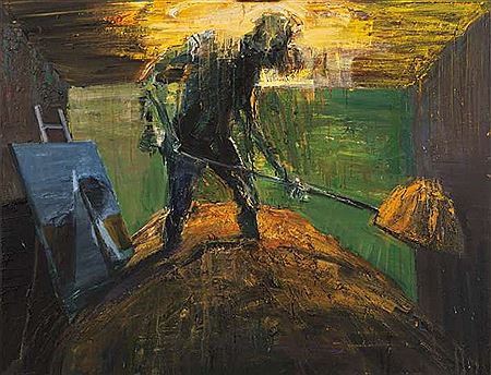 Euan Macleod : Digger in Room with Painting 2007